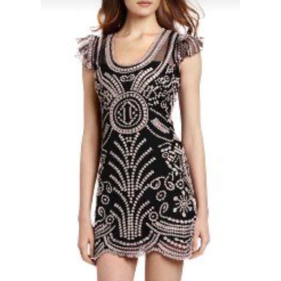 Yoana Baraschi Voodoo Power Party Dress Women's 8 Black Purple Anthropologie NEW - Picture 1 of 9